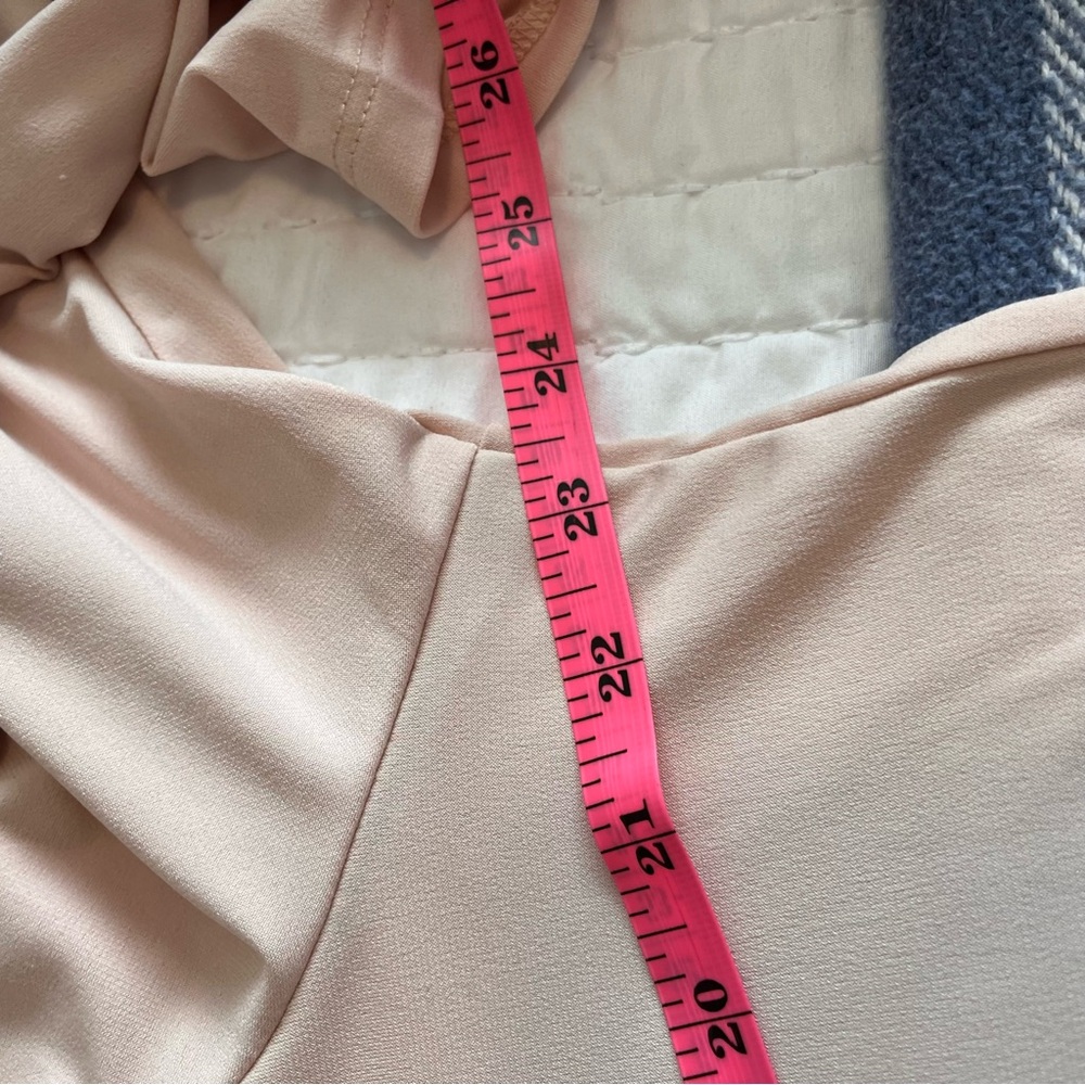 Calvin Klein Blush V-Neck Blouse with Black Trim - Picture 8 of 9